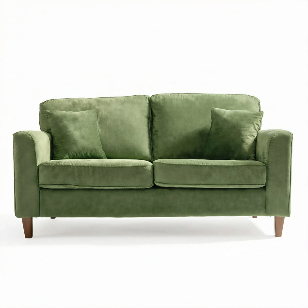 Foshan Factory Direct Sales - Olive Green Velvet Foldable Compact Sofa | Multi-Size Living Room Furniture