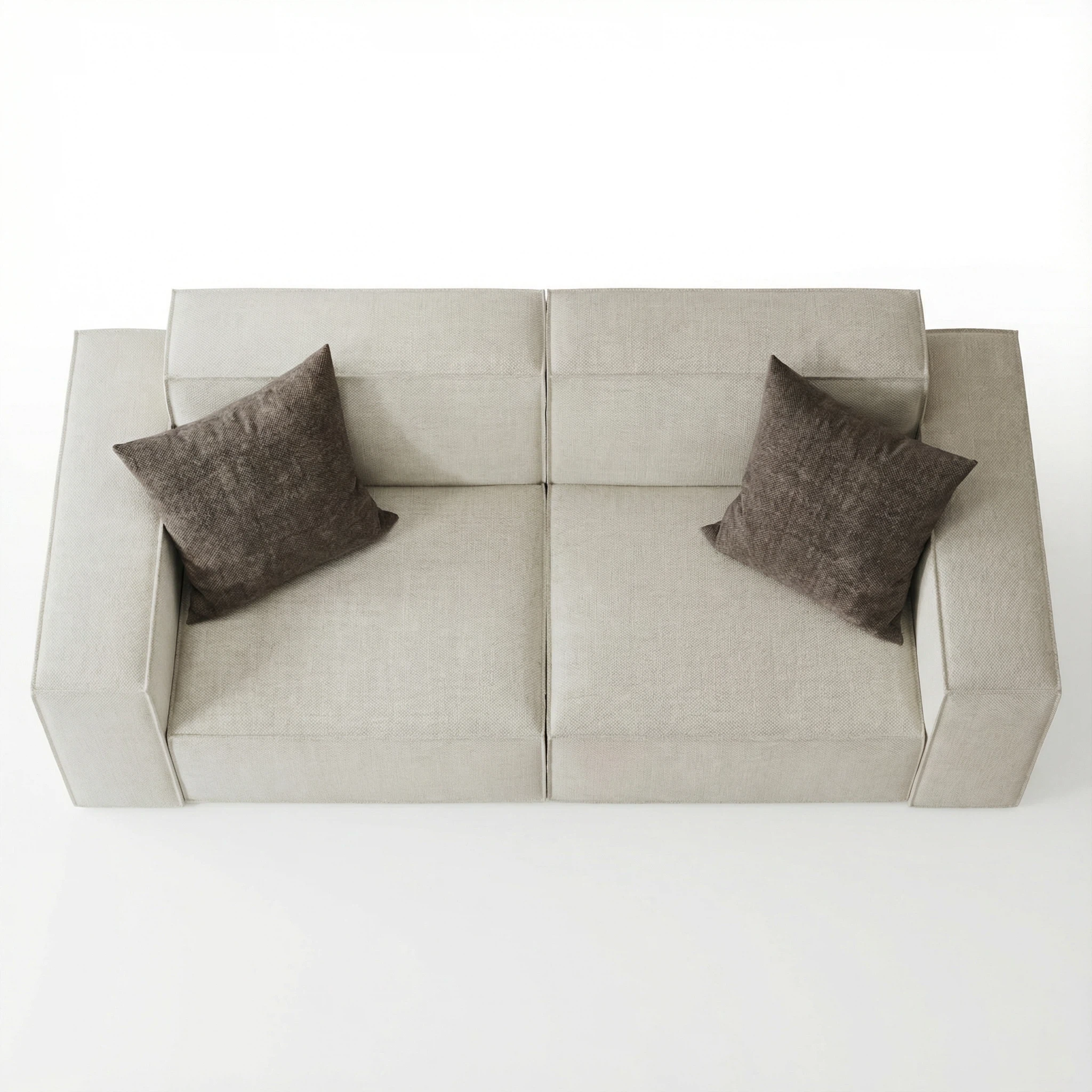 Light Beige Modular Glue-Free Cotton Sofa - High-Density Foam Multi-Size Living Room Furniture