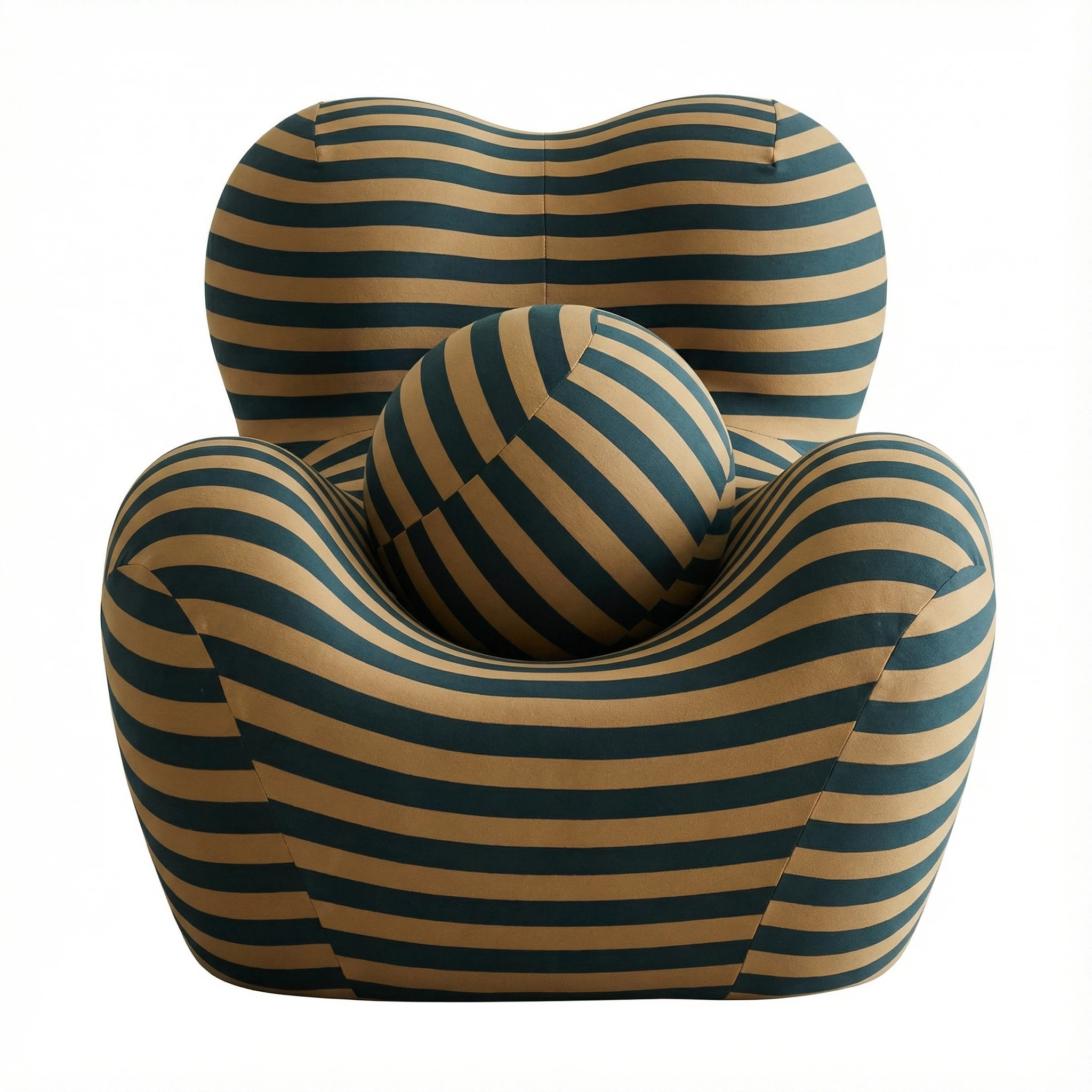 Foshan Factory Unique Striped Corduroy Accent Chair - Dual-Layer Comfort, 2 Sizes Available, Modern Living Room Statement Furniture