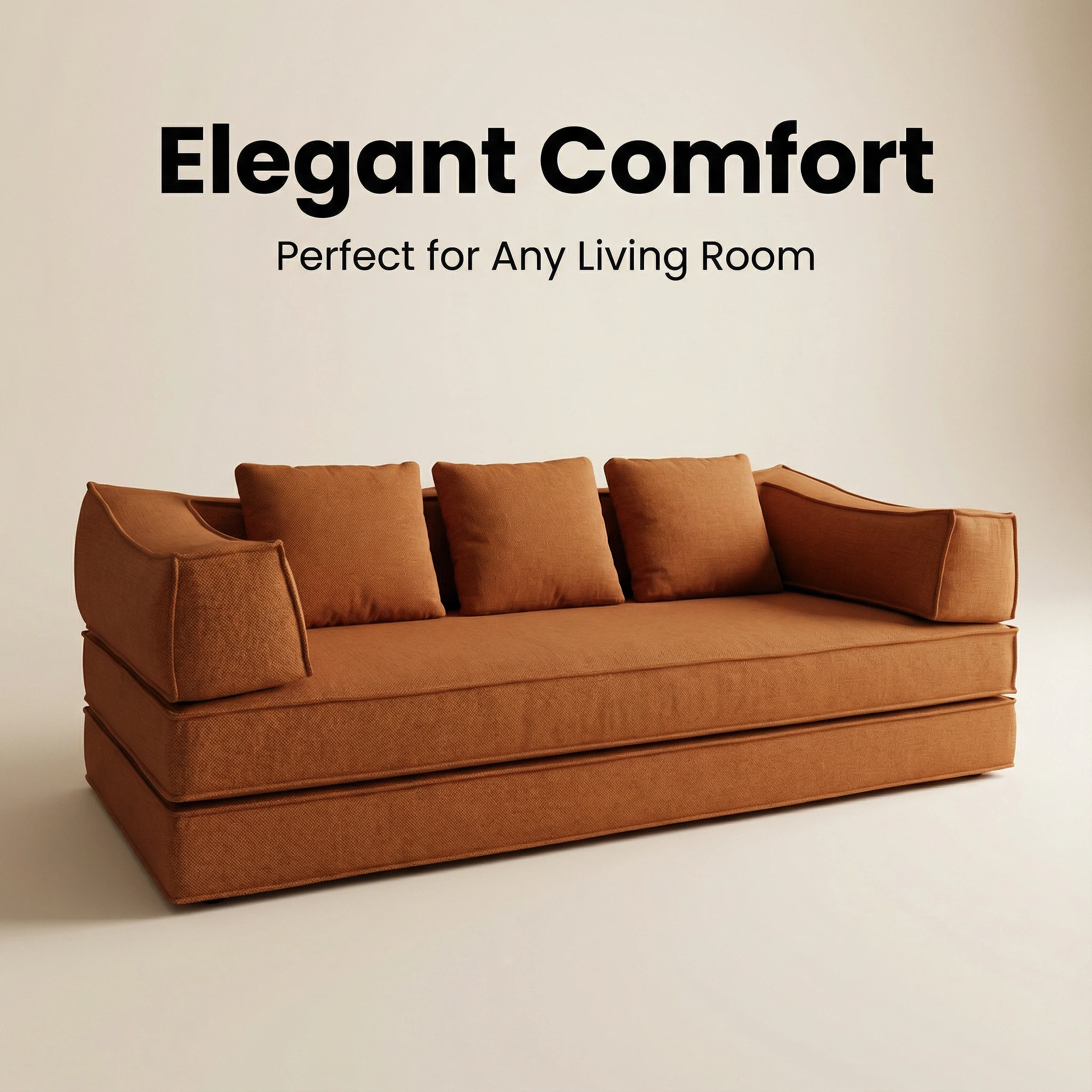 Foshan Factory Terracotta Cotton-Linen Sofa - Elegant Comfort, Compression Packaging, Multi-Color Modern Living Room Furniture