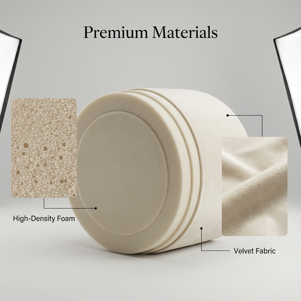 Modular Beige Velvet Triple-Layer Comfort Sofa | Freely Combined Unit Living Room Furniture | High-Density Foam Luxury Seating