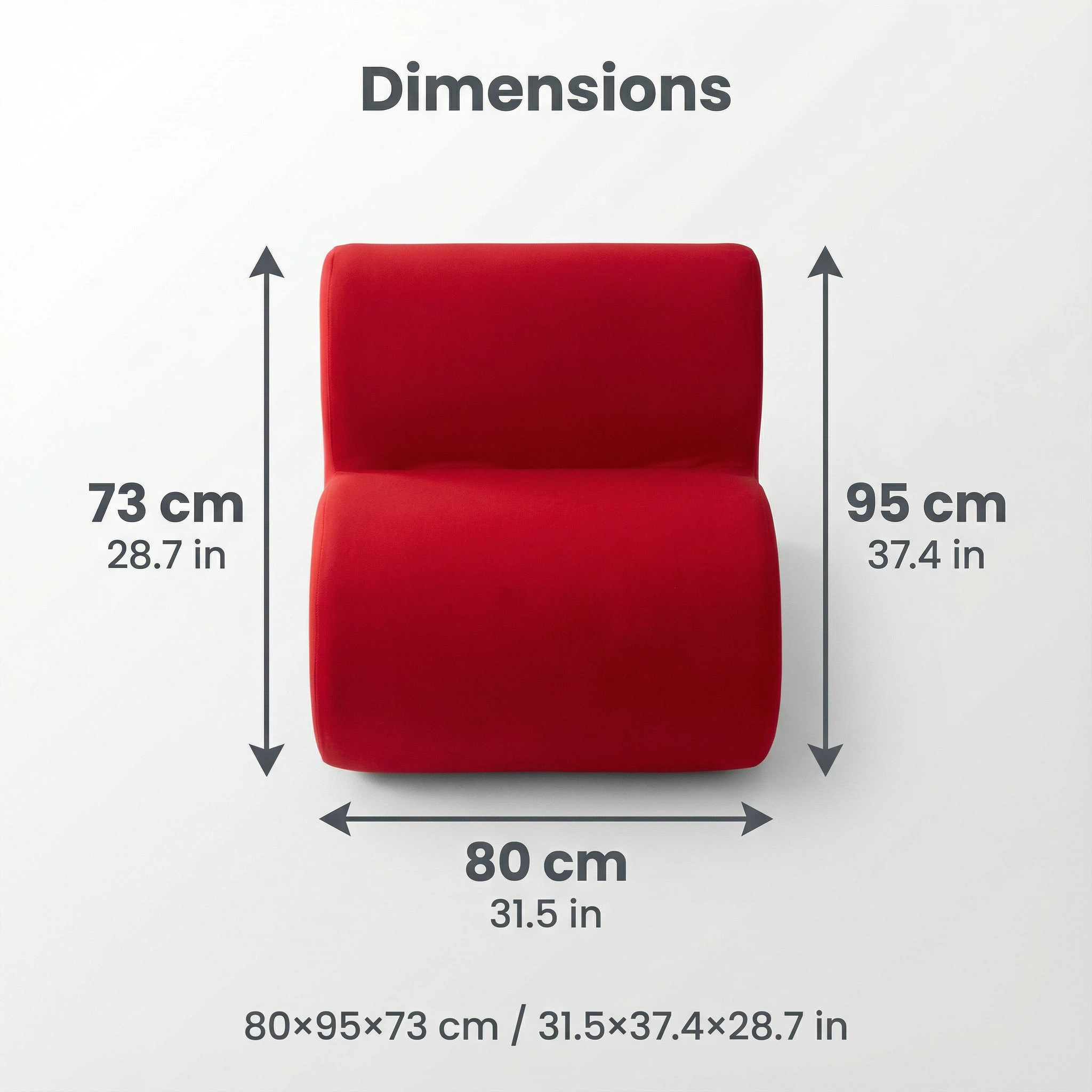 Foshan Factory Red Velvet Single Sofa - Triple-Layer Comfort, Premium High-Density Foam, Modern Living Room Accent Chair
