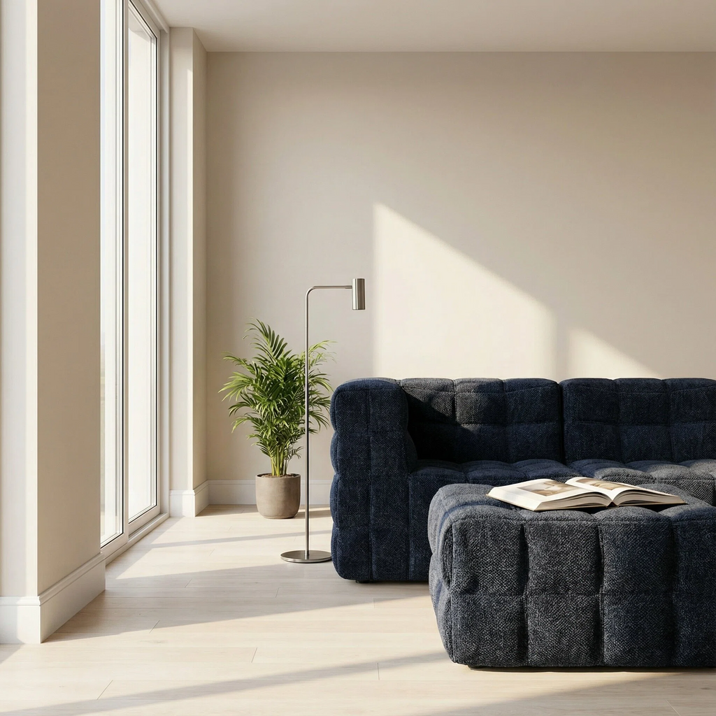 Corduroy Cube Sofa with Ottoman - Single/Double Size Options | Glue-Free Cotton Healthy Material Sofa